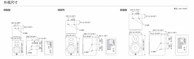 YAMAHA HSI 系列有源工作室监听音箱安装型上市