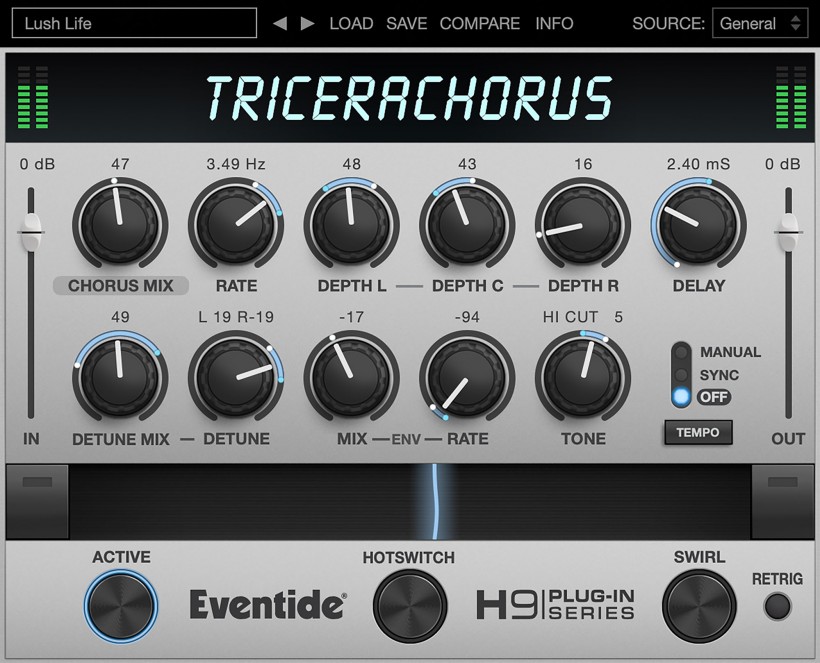 Eventide 发布 TriceraChorus 三声部合唱效果插件