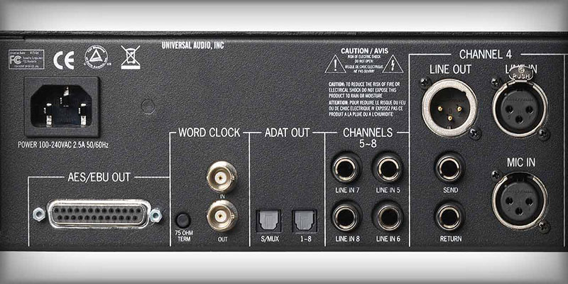 Universal Audio 4-710D 4 路话放连1176类压限及数字输出